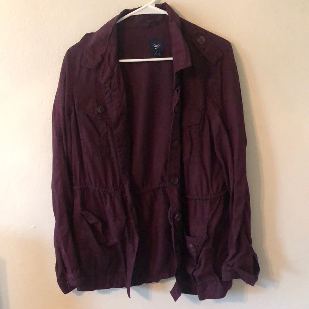 GAP Plum Lightweight Drawstring Army Jacket